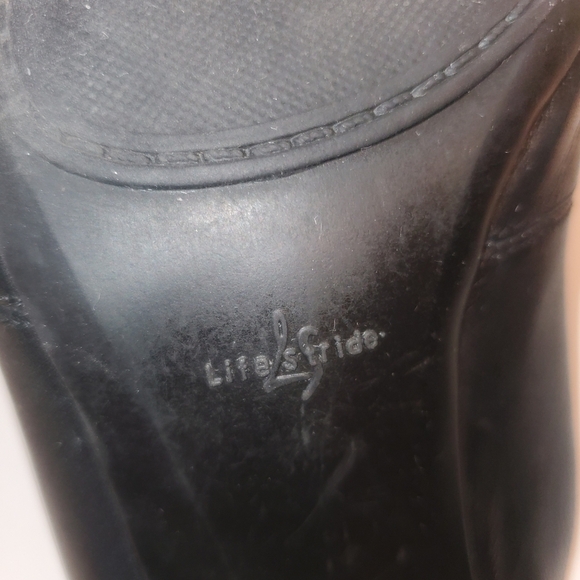 LIFESTRIDE BLACK LEATHER OPENBACK SLIDES SIZE 7 - Picture 12 of 15